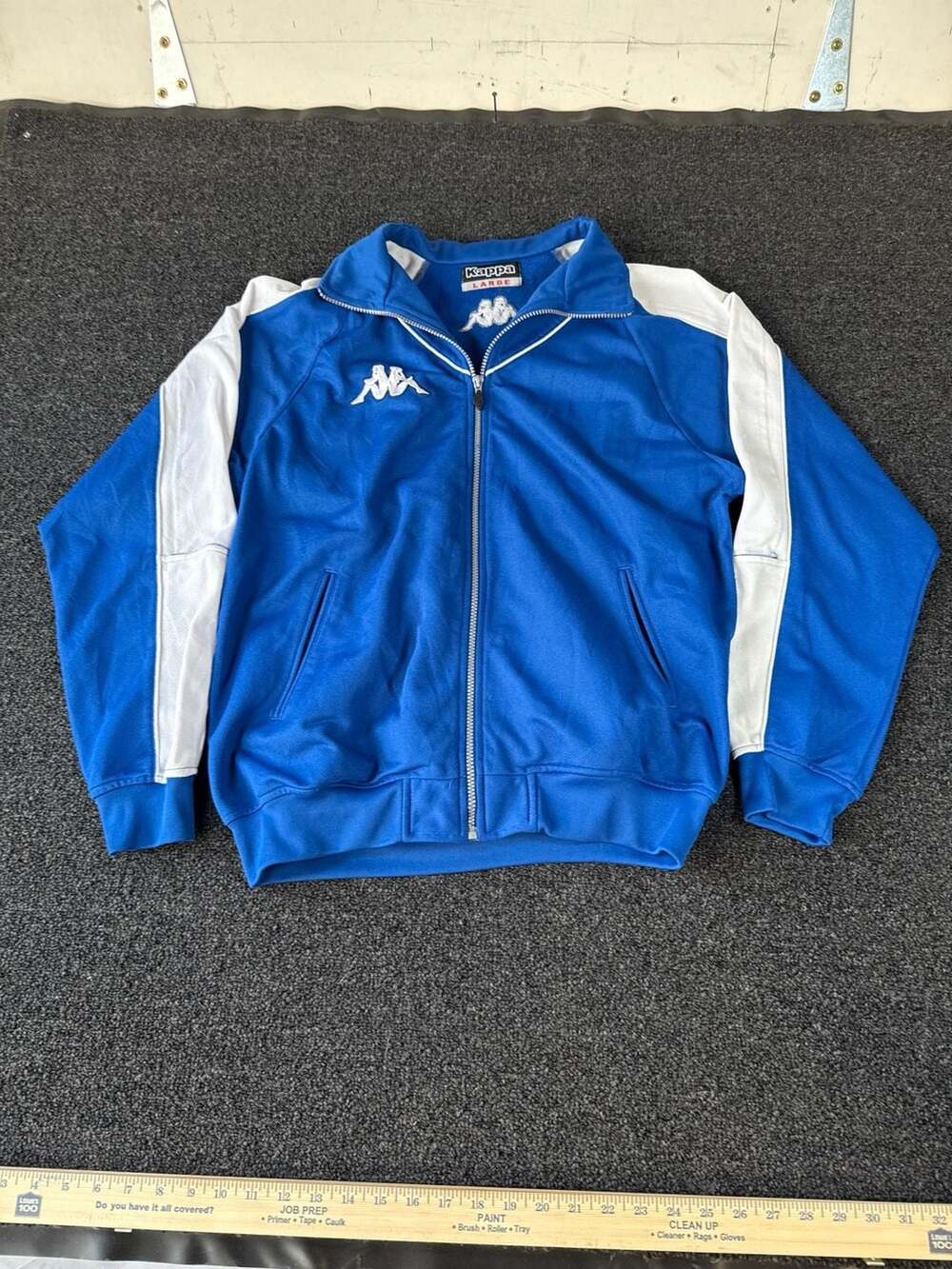 Kappa Vintage Blue and White Full Zip Track Jacket Size Large